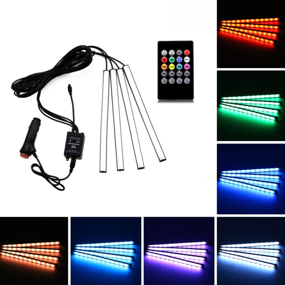 1 Set Draagbare Creatieve Kleurrijke Duurzaam Decoratieve Led Lamp Sfeer Lamp Draadloze Gecontroleerde Lamp Voor Car Vehicle Auto