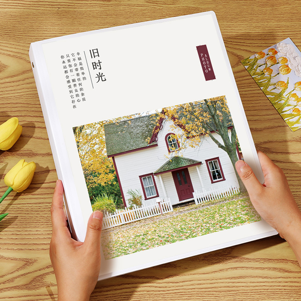 Loose-leaf Photo Album Large Capacity 30/40 Pages DIY Self Adhesive Commemorative Photo Storage Scrapbook Family Memory Book: Chocolate