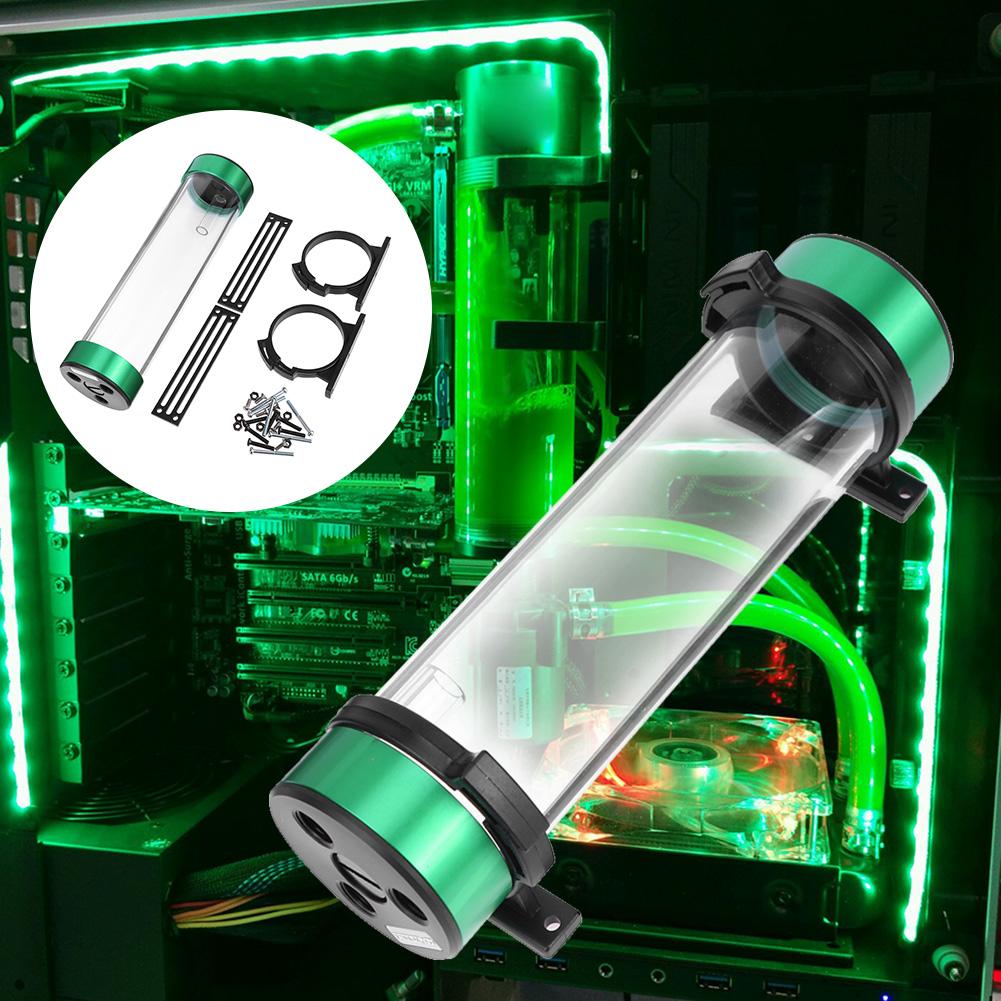 234mm Cylinder Reservoir Water Tank Water Cooling Kit for PC Liquid Cooling,Hole location: G1 / 4 thread * 8, joint: Top 4 holes
