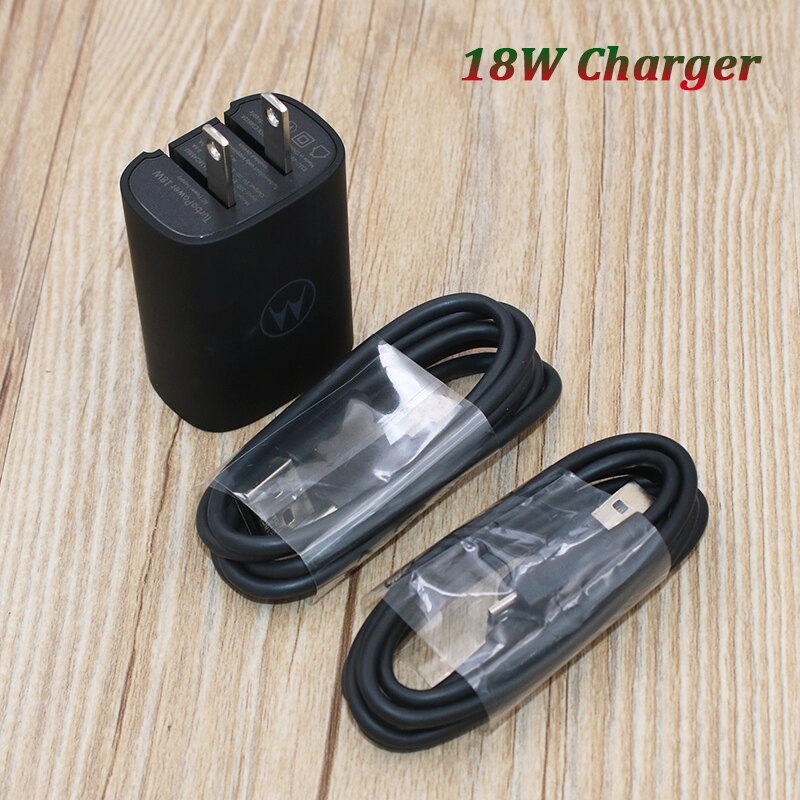Motorola 12V 1,5 A Ladegerät Schnell Lade Turbo Power 18W Adapter Micro/Typ C Kabel Für Moto rand X30 S30 razr E5 G5 G7 Plus P50