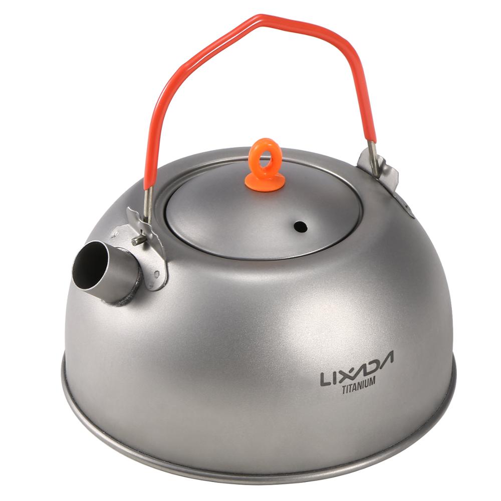 Lixada 600ml titan tekoker for kokende vann bærbar 0.6l camping kaffe tepotte for utendørs camping fotturer ryggsekk: Default Title