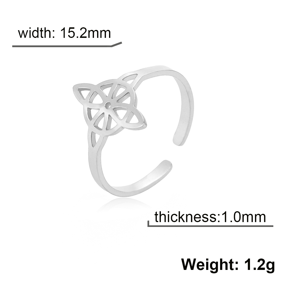 Skyrim-Anillo de nudo de bruja de acero inoxidable para mujer, anillos abiertos ajustables para dedo, amuleto de brujería, joyería de protección, al por mayor: Oro champán