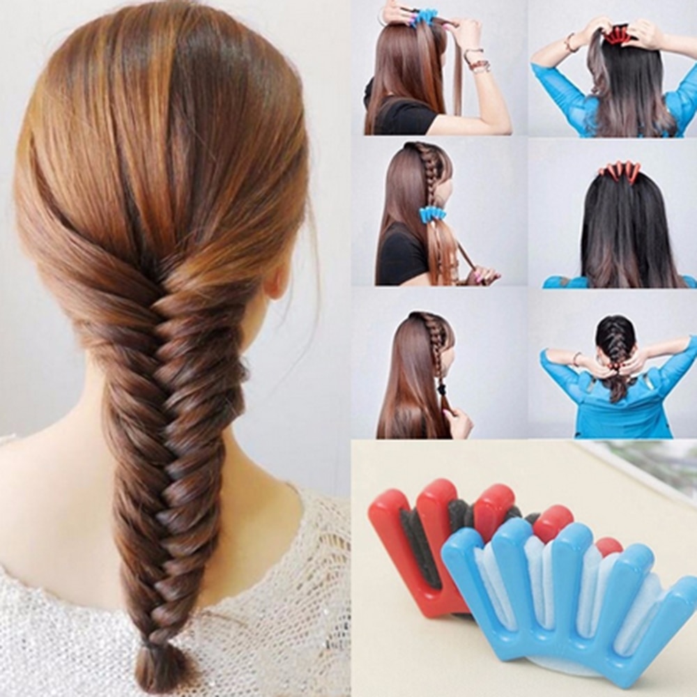 1Pc Lady Wonder Spons Hair Braider Twist Styling Braid Tool Holder Clip Diy