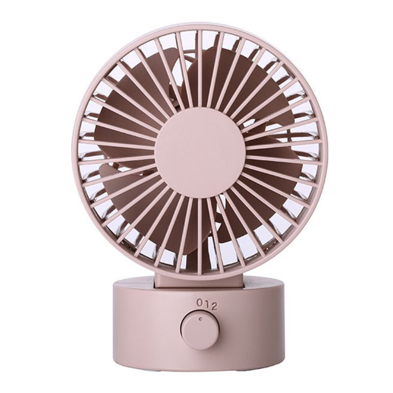 Desk Fan Noiseless USB Fan Cooling Fan with Adjustable Head, Double Fan Blades, 2 Speeds, Mini Size Desktop Fan: Pink