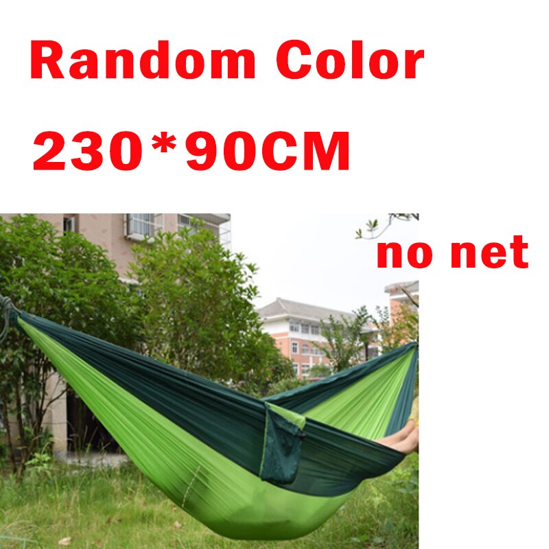 Hamaca portátil para acampar al aire libre, tela de paracaídas ligera, columpio para dormir, cama de viaje, mosquitera para acampar/senderismo/patio trasero: 230x90cm