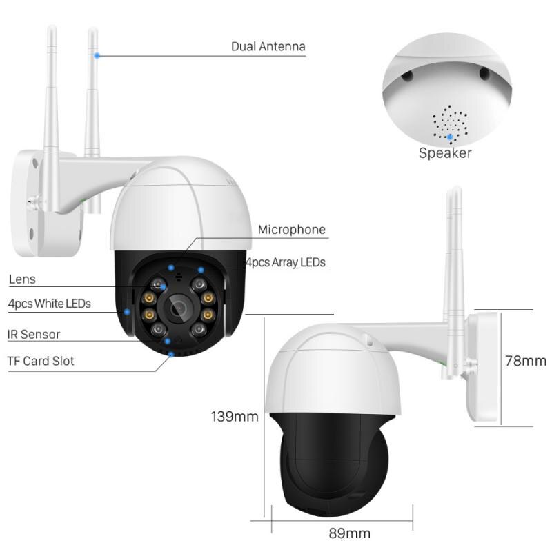 ICSEE 1080P PTZ Security WIFI Camera Wireless IP CCTV Home IR Outdoor Waterproof Sound And Light Alarm Automatic Tracking Camera