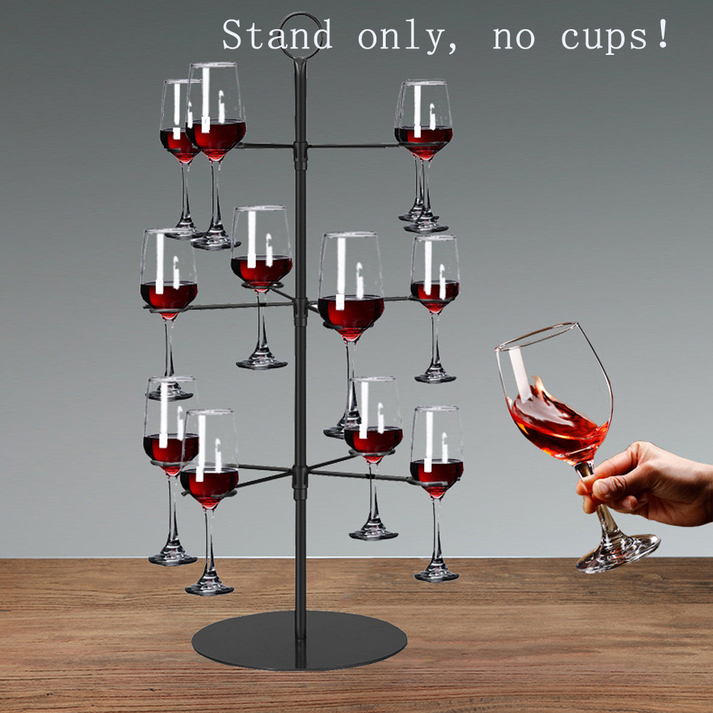 Cocktail Tree Stand 3 Tiers 12 Houders Hoogvoetige Cup Metalen Opknoping Rack Champagne Toren Stand Display Voor Drankjes Party: Licht Groen