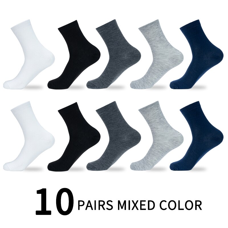 5/10 Pairs / Lot Heren Katoenen Sokken Stijlen Zwart Business Sok Ademend Lente Zomer Herfst Winter Voor Mannelijke effen Kleur: 10 pairs As shown