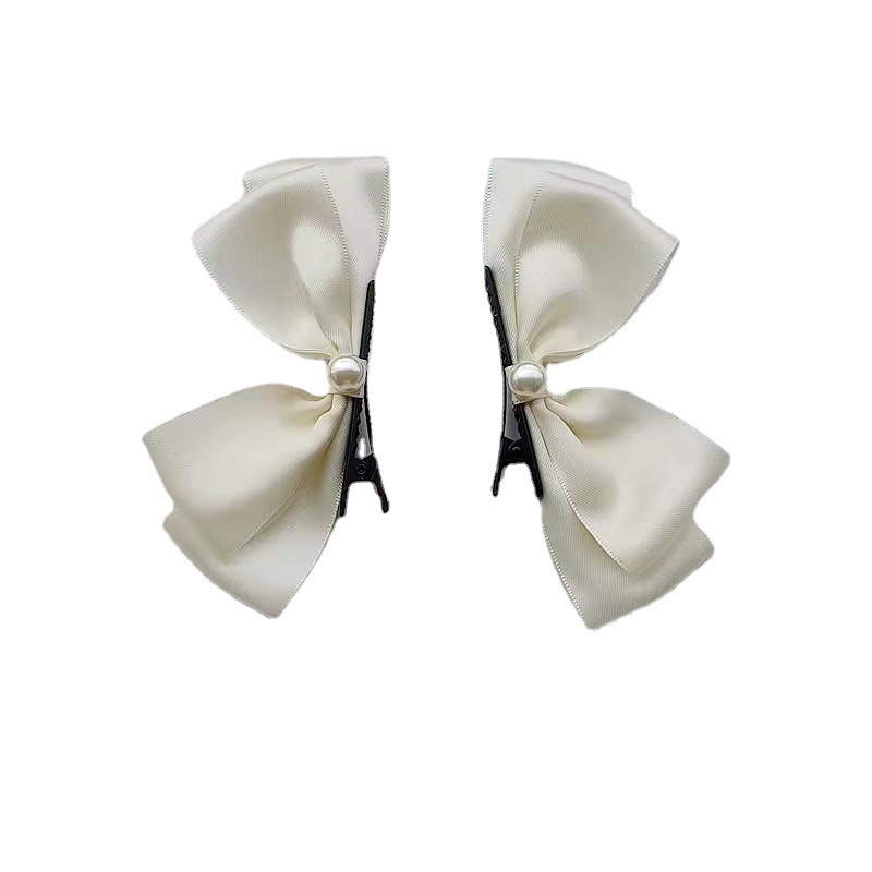 Pinzas para el pelo con lazo tridimensional, horquillas para el pelo, accesorios para el cabello, pasadores encantadores, tocado para niños, 2 piezas: Blanco
