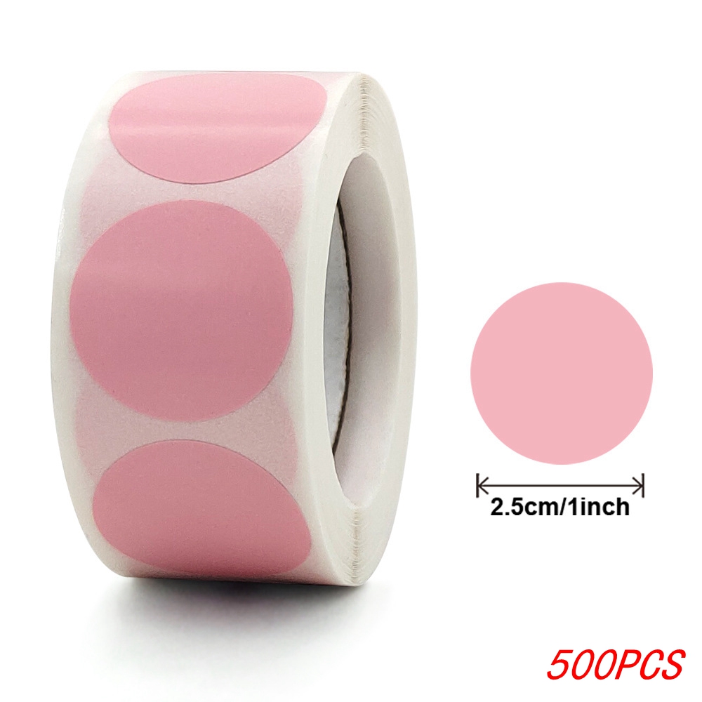 50-500Pcs Black Paper Stickers Round Blank Handmade Sticker Adhesive DIY Labels Package Envelope Sealing Sticker Stationery: Rose Red