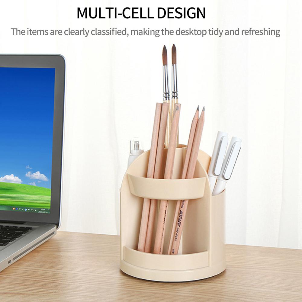 Rotating Pen Holder Desk Pen Organizer Holder Pen Pencil Ruler Organizer Multi-Purpose Desktop Storage Box Office Stationery