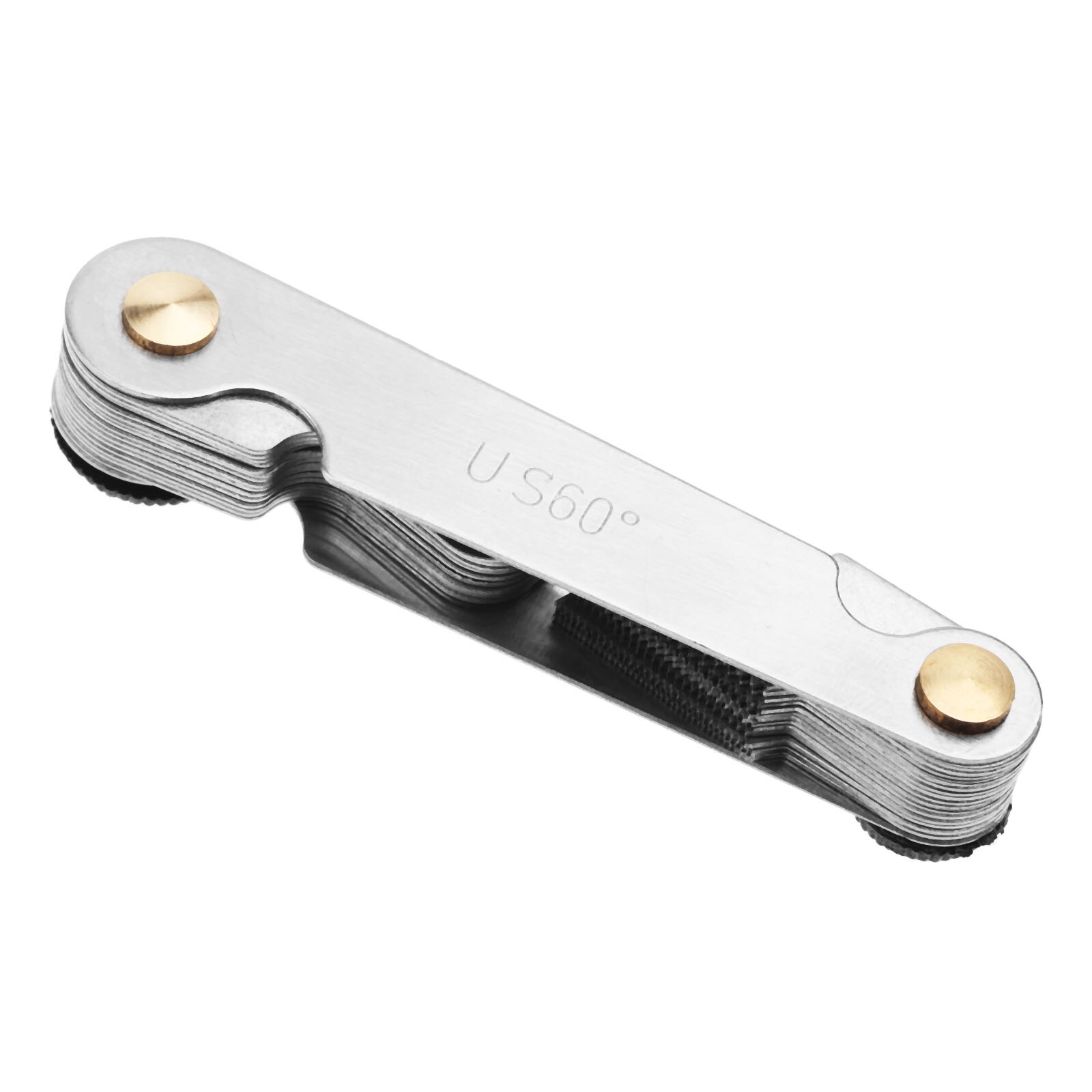 DRELD 1pc 30 Blades Measuring Tool Metric US 60 Degree Thread Gauge Screw Pitch Gage Stainless Steel Measurement Instruments