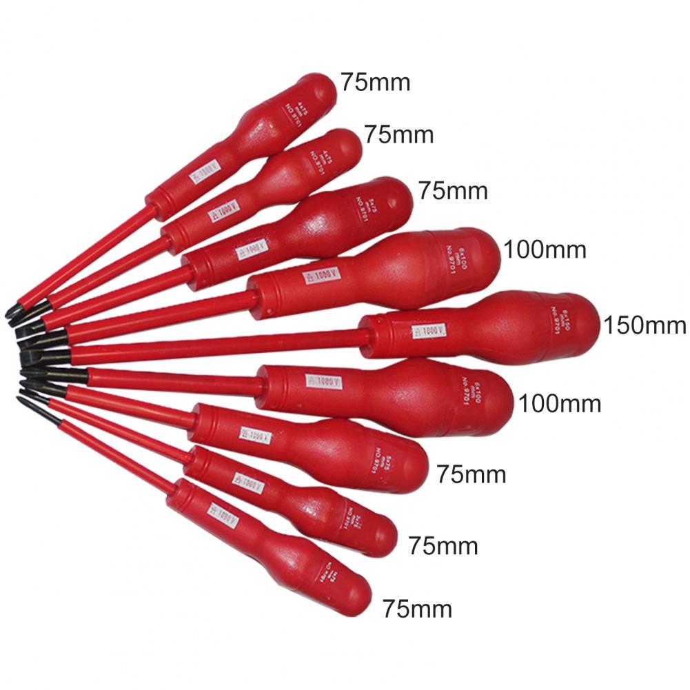 9 st stjärnisolerad skruvmejsel skruvmejsel bitset tål spänning elektriker dedikerad reparation isolerad skruvmejsel