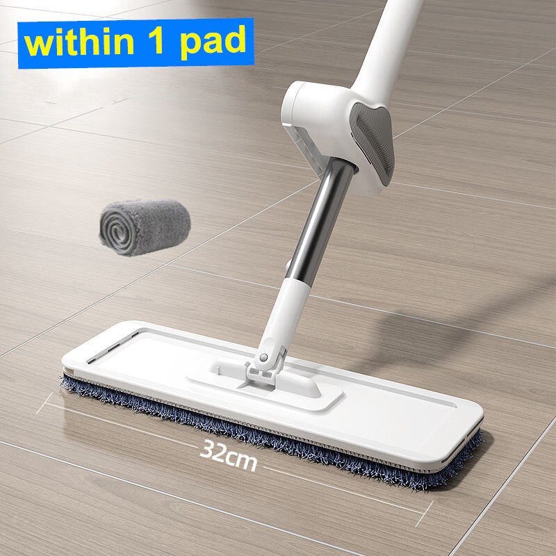 quetschen Mopp Mit Eimer Für Waschen Boden Selbst Reinigung Werkzeuge Flach Wischer Wringen Automatische Hause Helfen Faul Lappen Haus Blitz bietet: 32cm innerhalb 1 Pad
