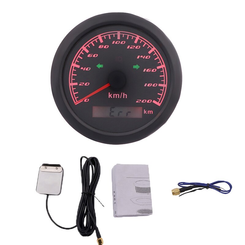 Gps Snelheidsmeter 120 Km/h Met Rode Backlight Grootlicht Links Rechts Draaien Licht 200 Km/h Snelheid Gauge Voor Auto Boot auto 12V/24V