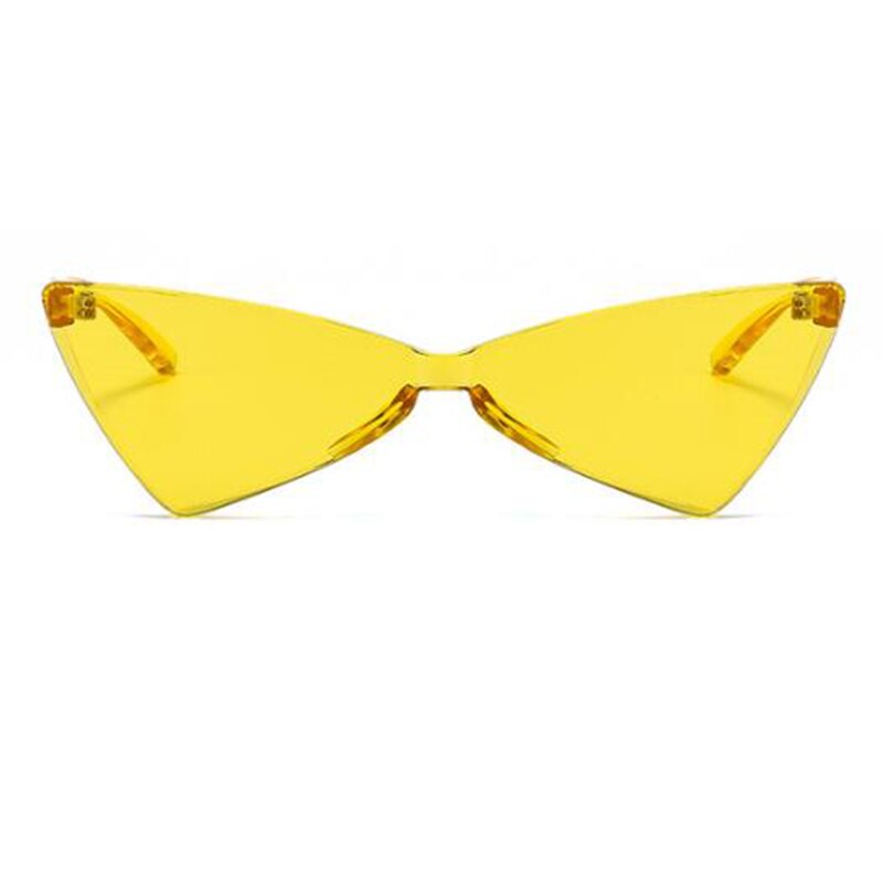 Plastic cat eye Driehoek zonnebril vrouwelijke candy kleur retro vintage bril randloze groene zonnebril vrouwen een stukken eyewear