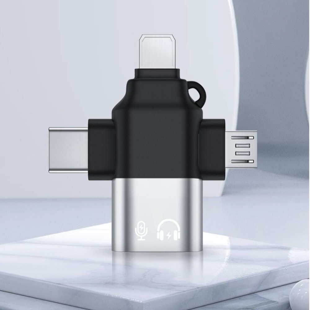 Universal OTG 3-in-1 Adapter Plug Play Schnellladung Datenübertragungskonverter Tragbarer 3-in-1 Typ-C-Adapter