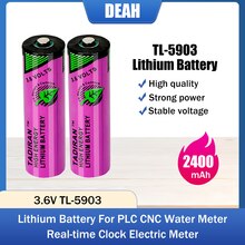 2PCS 3.6V 2400mAh TADIRAN TL-5903 ER14500 LS14500 AA Lithium Battery For PLC CNC Machine Tools Gas Meter Replacement Batteria
