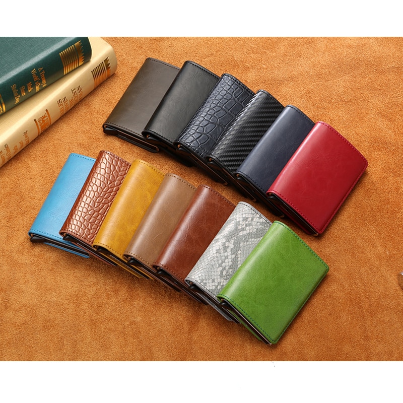 Bisi Goro Blocking RFID Credit Card Wallet Card Holder Metal Slim Wallet Aluminum 13 Colors Card ID Holder