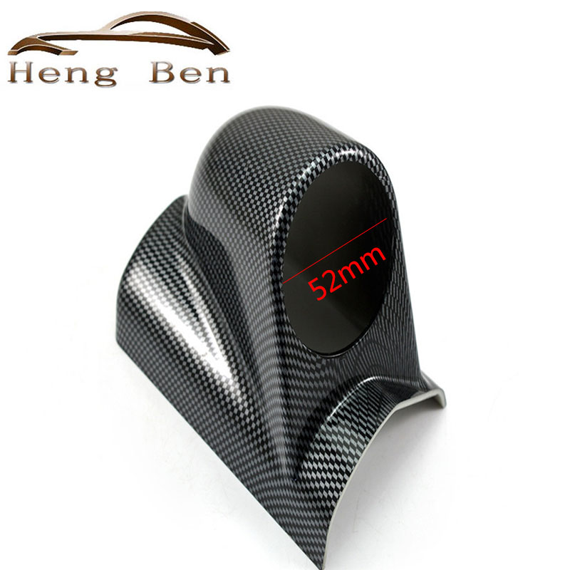 HB Carbon 2&quot; 52mm Universal A-Pillar Single Hole Dash Gauge Meter Pod Mount Holder Left Hand Drive