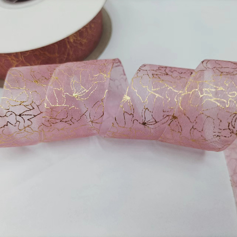 4 Meter SchöNe Gold Stanzen Band Band Spitze trimmen DIY Bestickt für Bogen Tasche Zubehör NäHenne Dekoration: Rosa