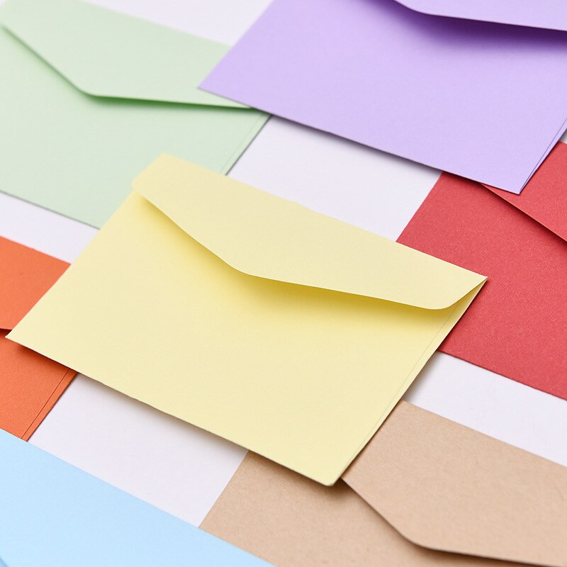 10 stuks/partij snoepkleurige mini-enveloppen, doe-het-zelf multifunctionele envelop van knutselpapier voor briefpapier, ansichtkaarten, schoolmateriaal