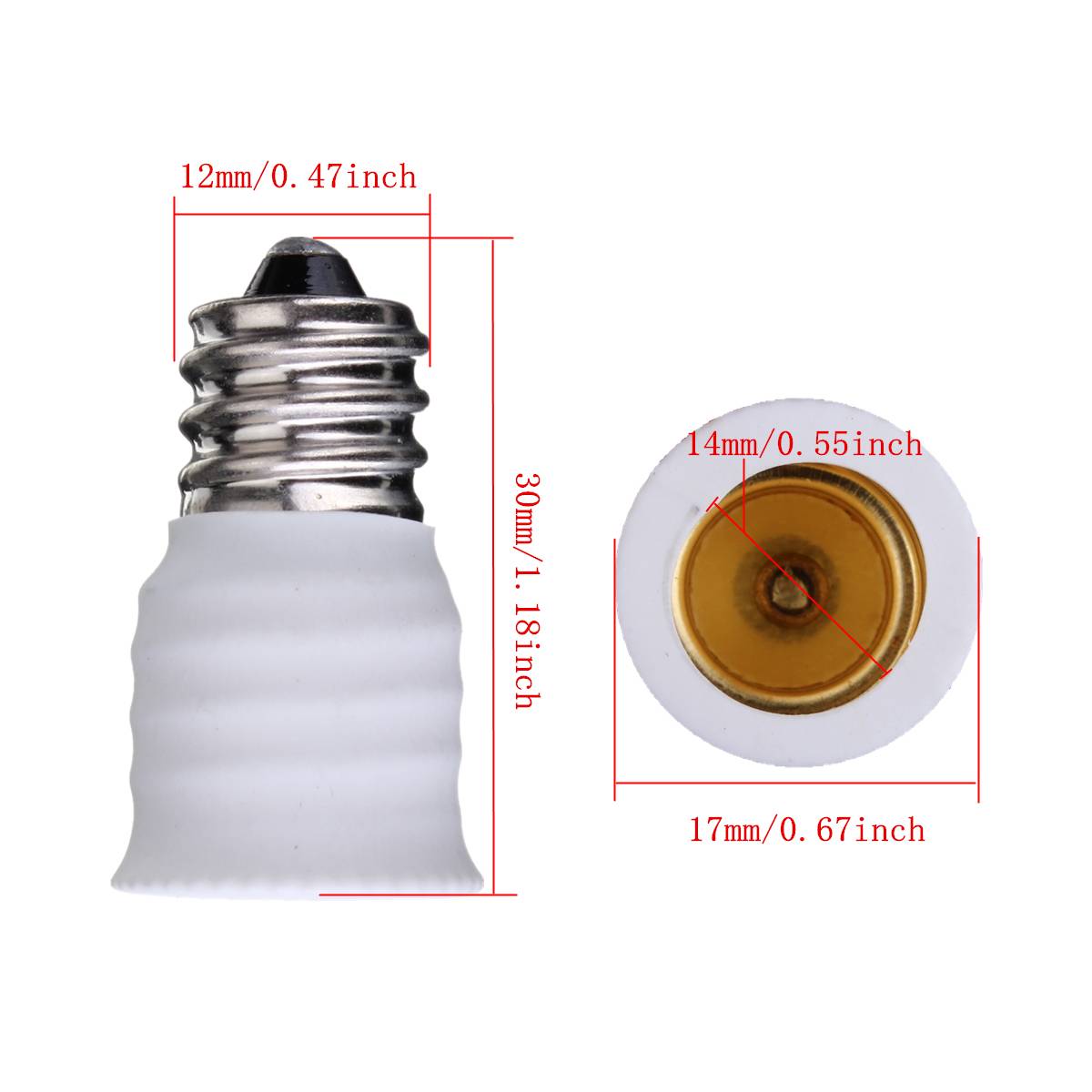 E12 zu E14 Adapter Weiß Glühbirne Wechsler Konverter LED Halfter Lampe Adapter Wechsler 6-Pack