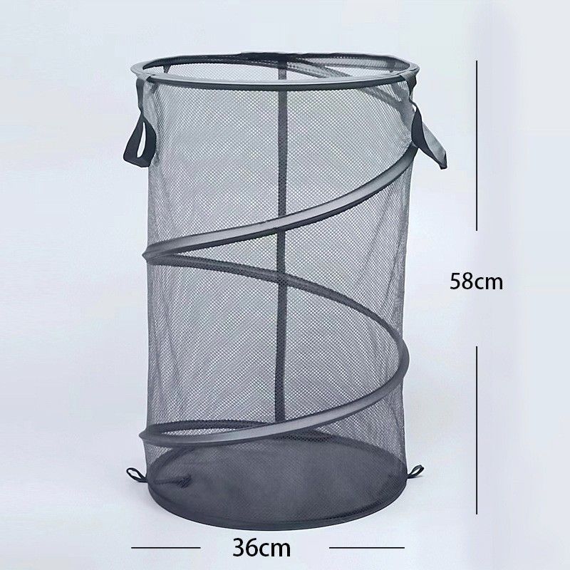 Large Mesh Yarn Folding Dirty Laundry Sorting Basket Washing FrameBathroomCloth MeshStorage BagFrame Bucket Laundry Organizers: Bronze
