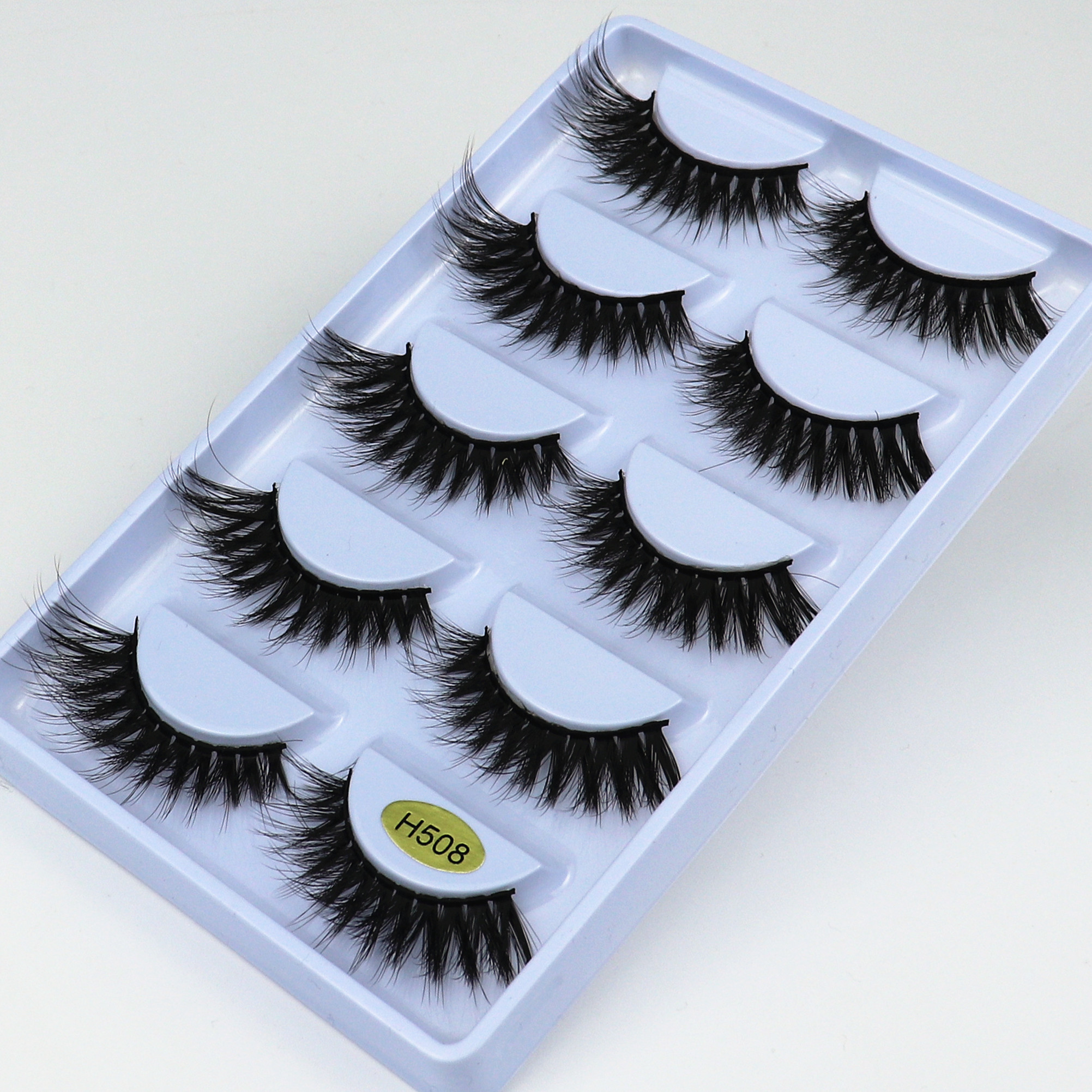 MIOFIA 3D ciglia finte in visone 20mm ciglia finte naturali 5 paia faux cils pack ciglia trucco estensione ciglia in seta maquiagem: H508