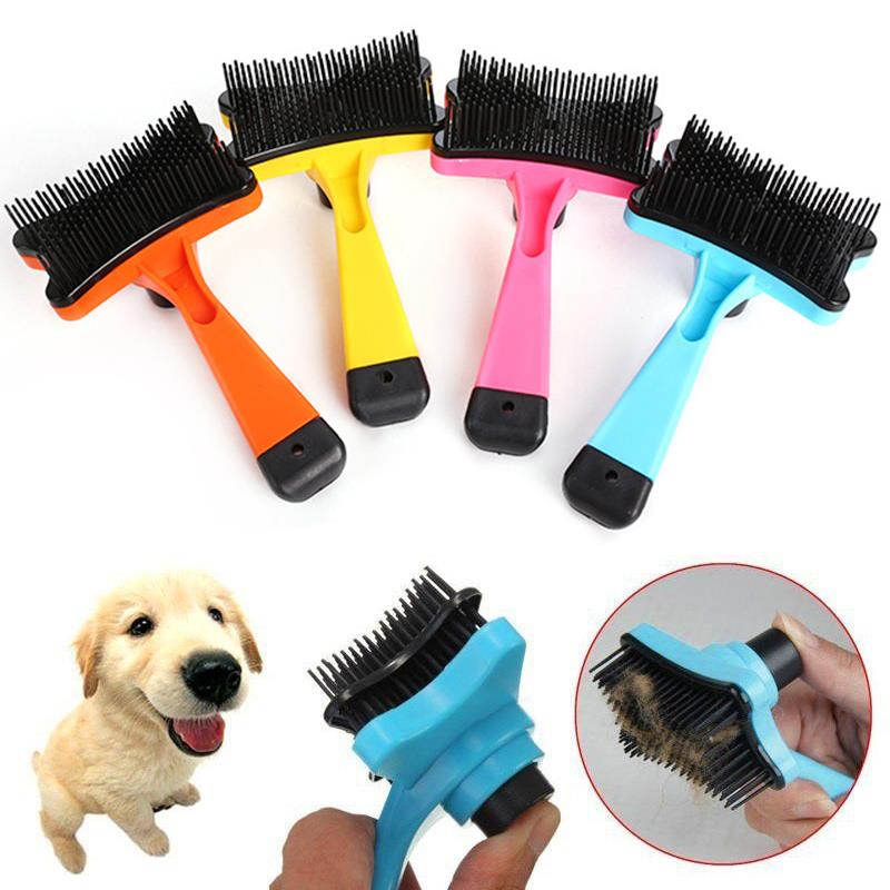 Plast stor hund kæledyr shampoo børste kæledyr hår kam holdbar kardning pels hvalp kat hund børste tage brusebad