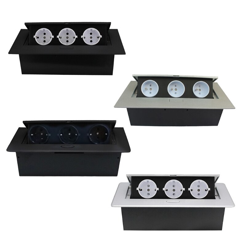 Multimedia Outlet Connection Box Desktop Pop-Up 3 Power Eu Plug Socket Voor Thuis