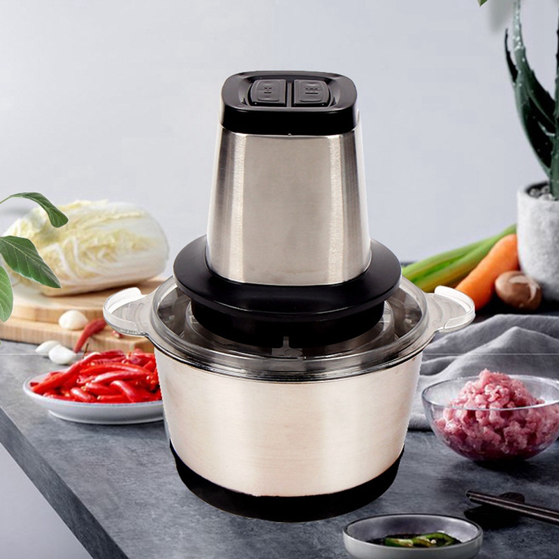 Top Food Processor Stainless Steel Meat Grinder 2L Mini Electric Food Chopper Blender Machine Kitchen Appliances,EU Plug