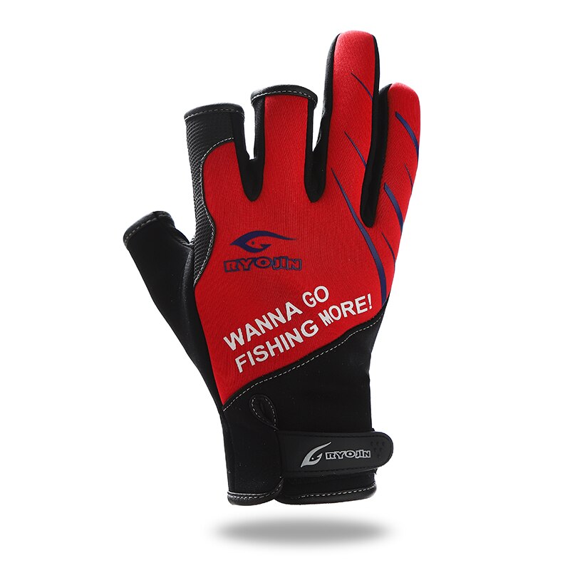 Vissershandschoenen Drie Vingers Herfst Winter Heren Vissershandschoen Warme Outdoor Vissershandschoen Drie Vinger Gesneden: XL / Rood