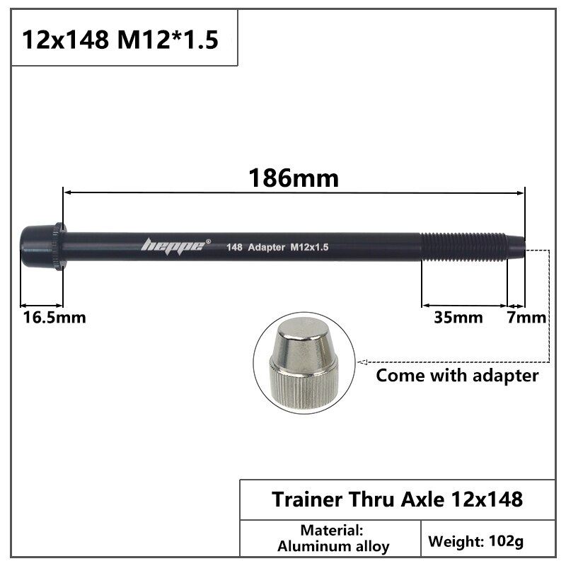 Heppe bike trainer thru axle mtb bike trainer akseli vartaat trainer adapteri 12 x 142 12 x 148 trainer pikakiinnitys  m12 xp 1.0/1.5/1.75: 12 x 148 p1.5