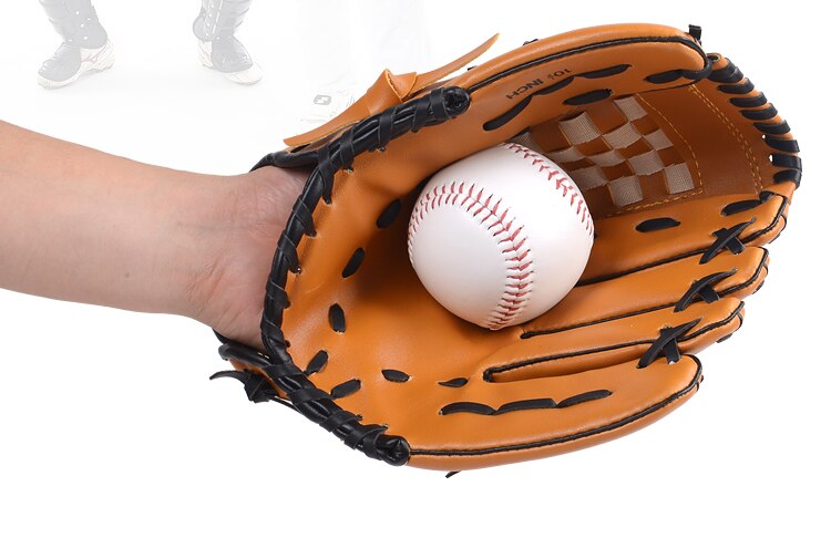 Udendørs sport brun baseball handske softball træningsudstyr størrelse 10.5/11.5/12.5 venstre hånd til voksen