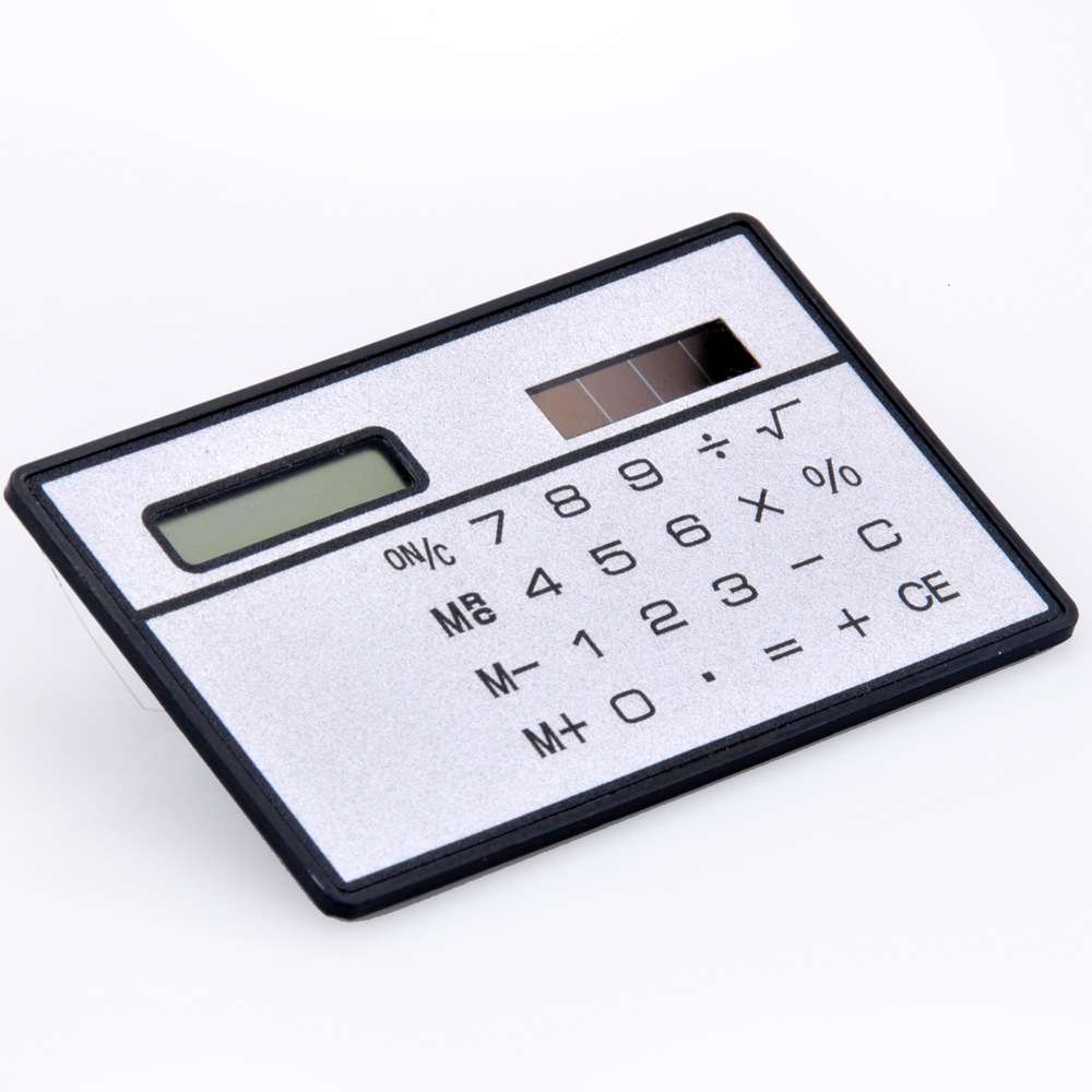 Mini Ultra dunne Rekenmachine Algemene Doel Zonne-energie Handheld 8-digit Pocket Card Stijl Rekenmachine