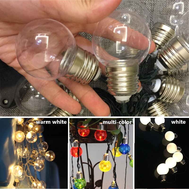 Solar LED Outdoor Indoor String Lights Retro Edison G45 Globe Light Creat Bistro Ambience In Your Yard Pergola Garden 5M 20LEDs: Transparent bulbs / Multi-color