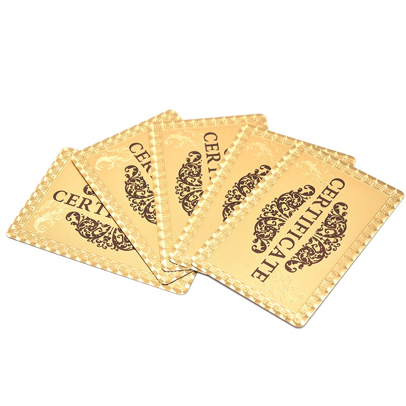 Carte de Collection en feuille d'or 24K, certificat authentique, 1 pièce, plaque signalétique pour et Collection
