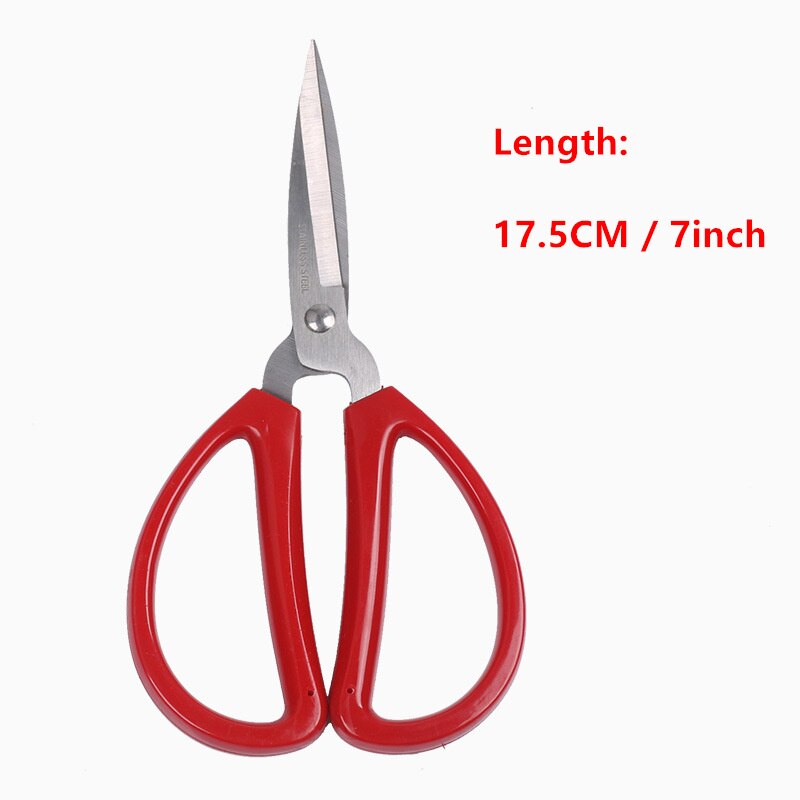 Tijeras de costura corta ropa de tela recta tijeras de sastre papelería del hogar artículos para costura cruzada herramientas: M       17.5CM 7inch