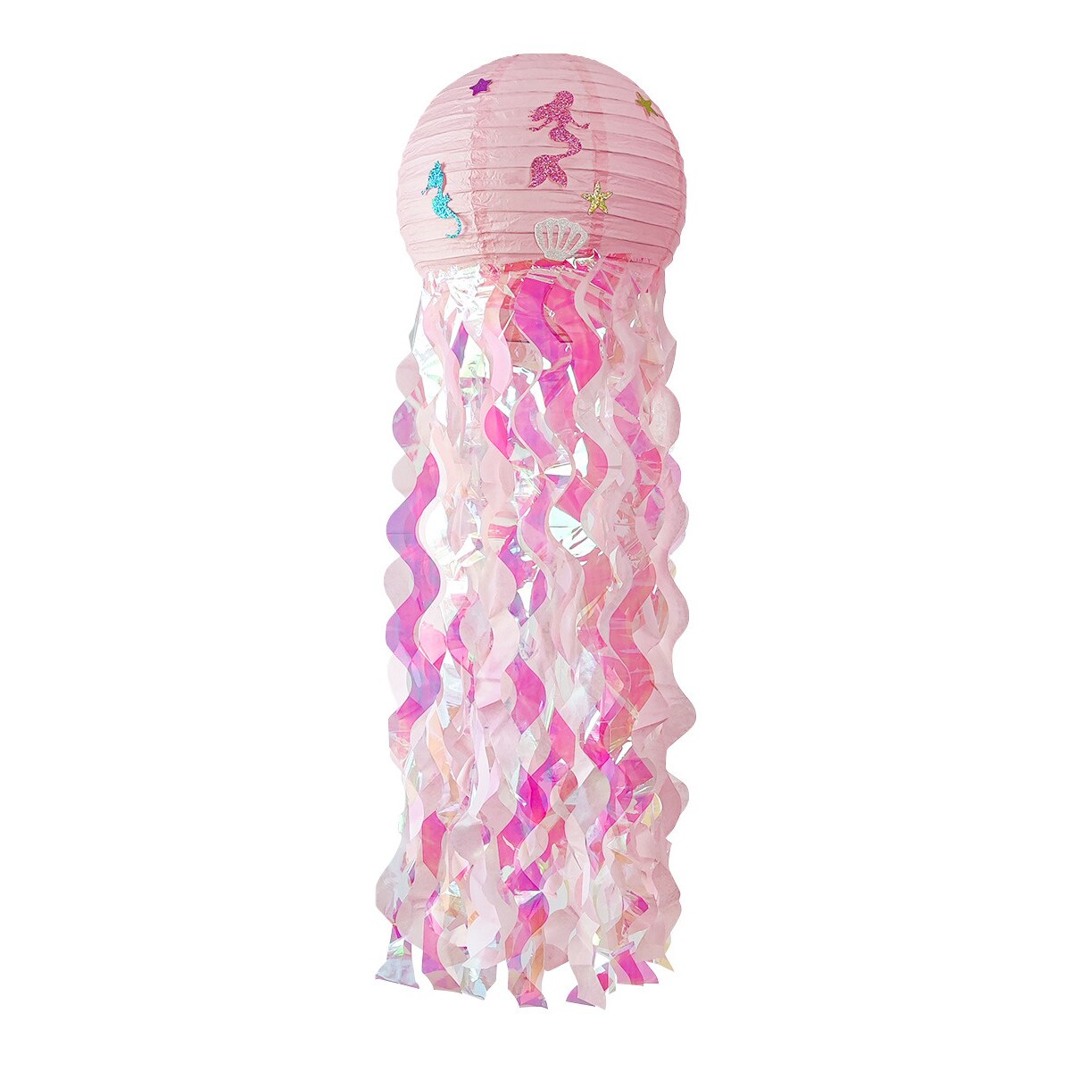 Mermaid Theme Party Decor DIY Jellyfish Paper Lantern Under The Sea Party Decor Girl Mermaid Birthday Decorations Litte Mermaid: PINK