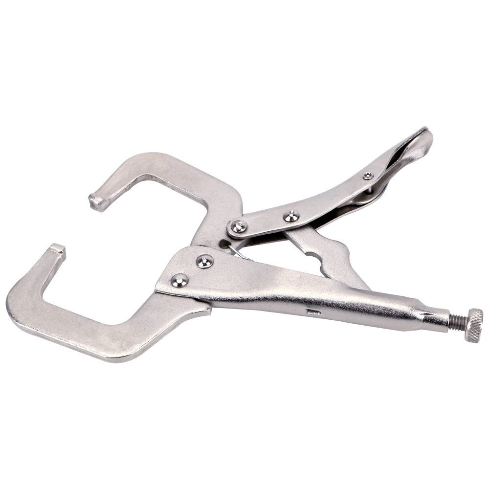 Abrazadera C, Clip de soldadura, almohadilla de acero de aleación para carpintería, agarre de trabajo de madera, tornillo de banco, mandíbula giratoria, pinza, localizador de espiga, herramienta de mano, alicate de fijación: Azul claro
