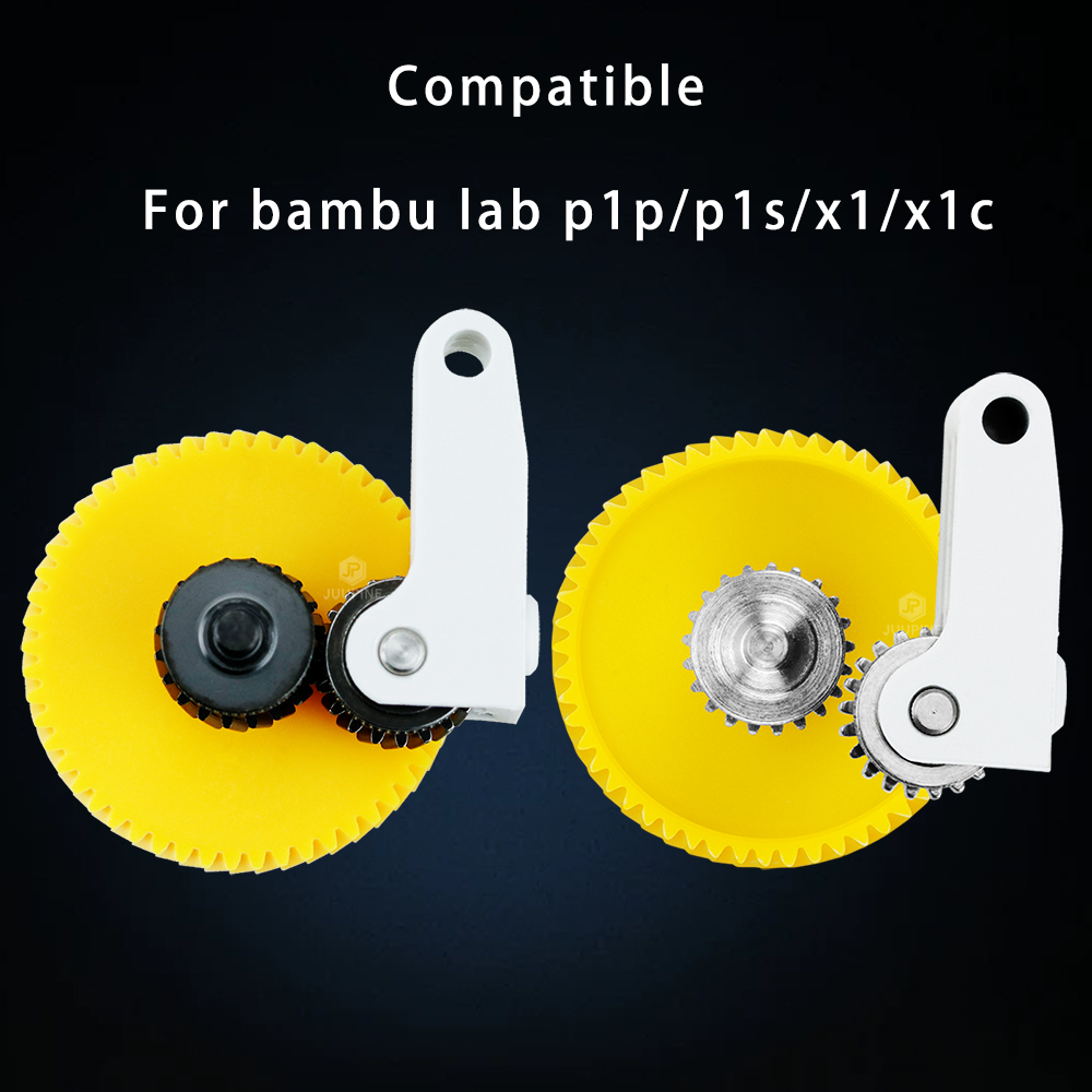 Upgrade Hardened Steel Extruder Gear Assembly For Bambu Lab P1S P1P X1 Carbon X1C 3D Printer Nickel Plating Wear-resisting