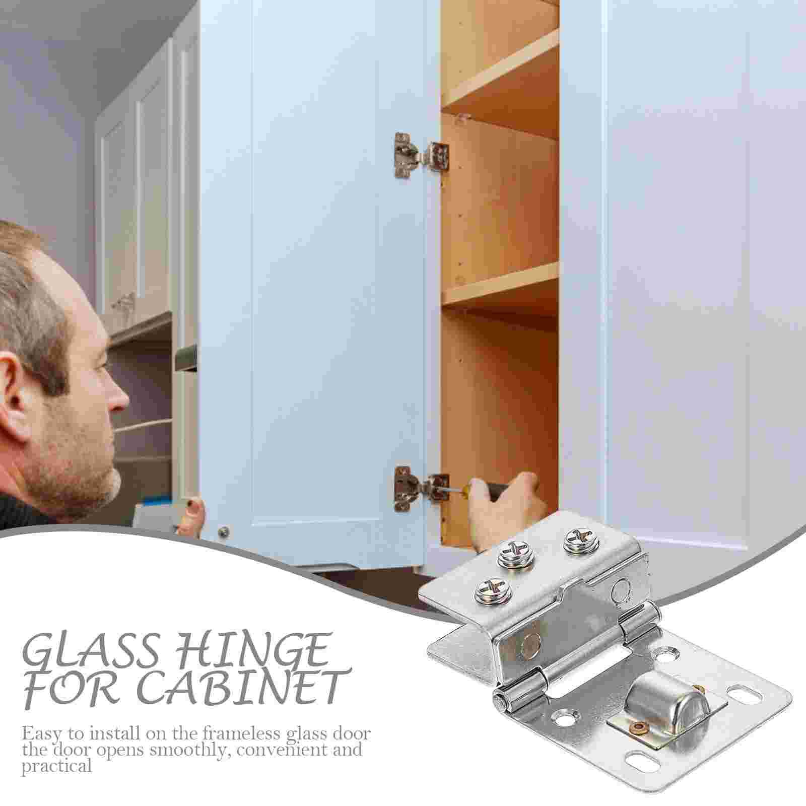 4pcs Showcase Door Hinge Stainless Gate Hinge Cabinet Hinge Replacement