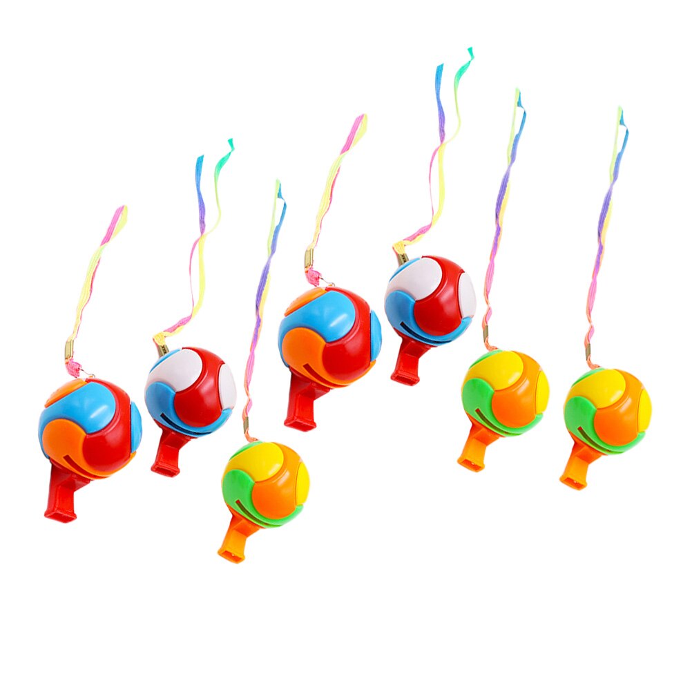 7 stück sport-schiedsrichterpfeifen, plastikpfeifen, fußballpfeifen, partygeschenke