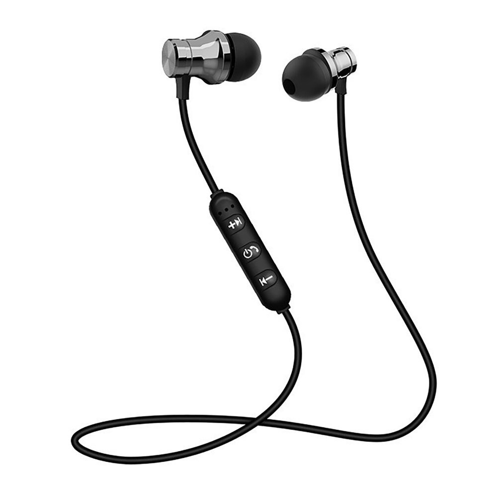 4.2 fone de ouvido bluetooth esportes neckband magnético sem fio fones estéreo música metal fones com microfone para todos os telefones: gray