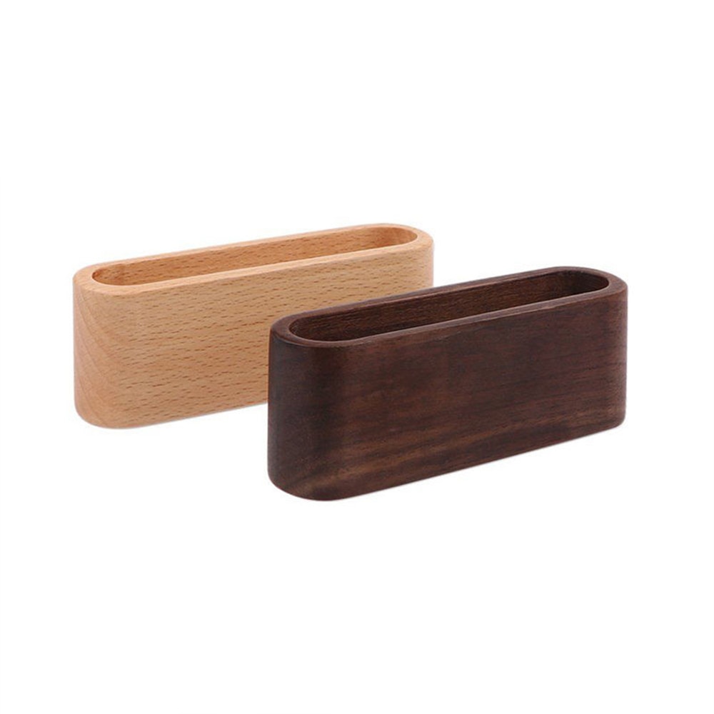 Wooden Desk Organizer Business Card Holder Display Device Card Stand Yellow