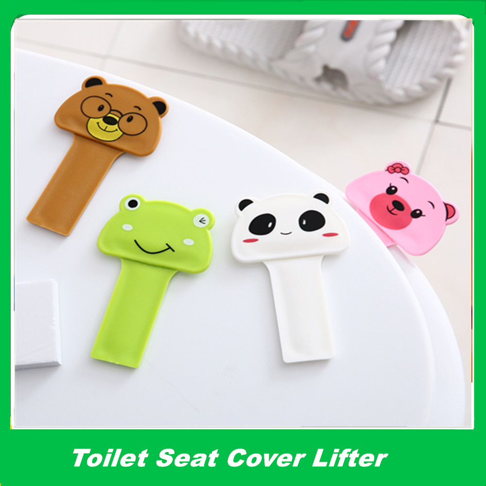1pcs Cute cartoon Toilet Seat Holder Sanitary Closestool Seat Cover Lift Handle Seat Cover Lifter Portable Toilet Accessories