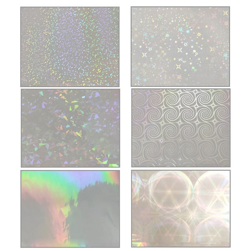 5 Sheets Transparant Holografische Overlay Lamineren Vinyl A4 Size Zelfklevende Laminaat Waterdicht Vinyl Sticker Papier