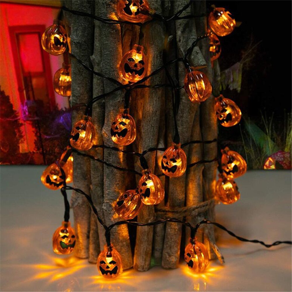 Solar Powered Halloween Acrylic Pumpkin LED String Lights 3D Pumpkin Lights for Xmas Halloween Thanksgiving Fall Decoration