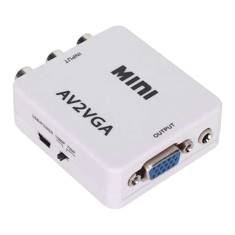 1080P Mini Video Convertor RCA AV to VGA Video Converter Conversor with 3.5mm Audio AV2VGA / CVBS + Audio to PC HDTV